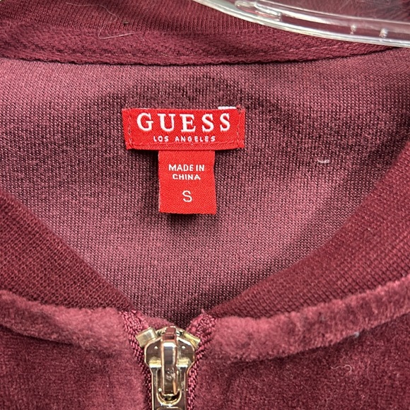 GUESS Burgundy Velour Sweater - Picture 2 of 5